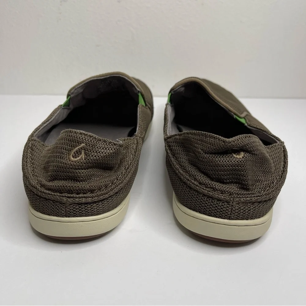 OluKai Nohea Mesh Men's Slip On Casual Loafer Shoes Size 11 Gray Brown/Green